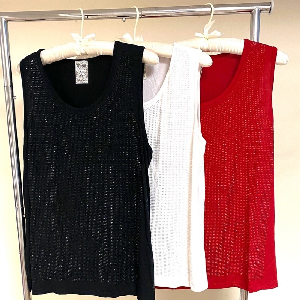Plus Size 3 Pack Rhinestone Tank Top Size 3X